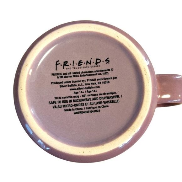 FRIENDS Purple Central Perk Smelly Cat 20 oz Oversized Coffee Mug Latte - Picture 13 of 17